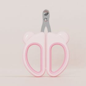 Cat nail clippers, dog nail clippers, cat and dog full nail clippers, double hole small blind clippers, cat and dog universal pet products (colour: Pink, Specifications: individual)